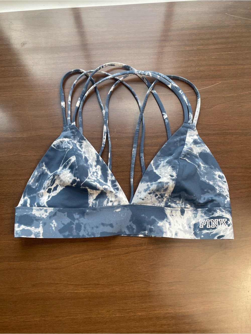 PINK Victoria's Secret Navy Tie-Dye Strappy bralette